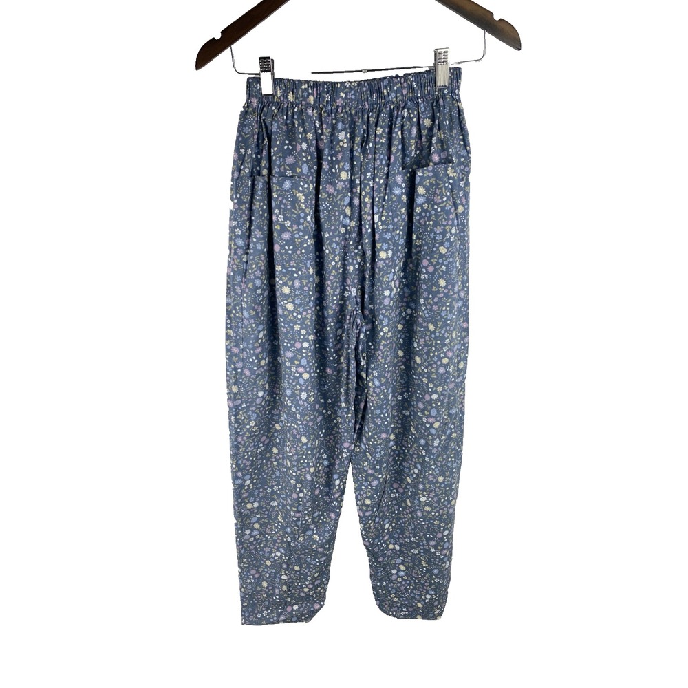 Laura Ashley Women M Floral AOP Pleated Thin Trouser Pants Vtg 90s UK